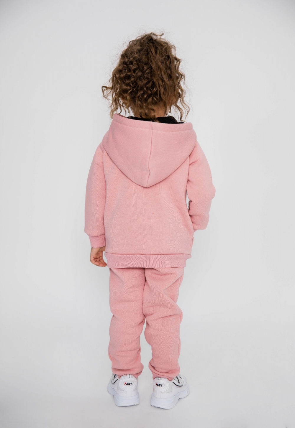 319-П. Костюм детский на молнии, пудра, хлопок 65%, 35% ПЭ, 3-х нитка (начес) 98,104,110,116