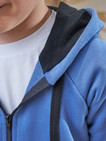 328-ДЖ. Костюм детский  на молнии, джинса хлопок 65%, 35% ПЭ, 3-х нитка без начеса 98,104,110,116