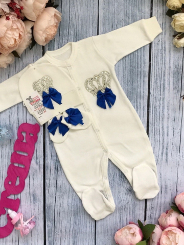 Купить оптом 166. Комбинезон с шапкой и царапками,100% хлопок интерлок в Ярославле