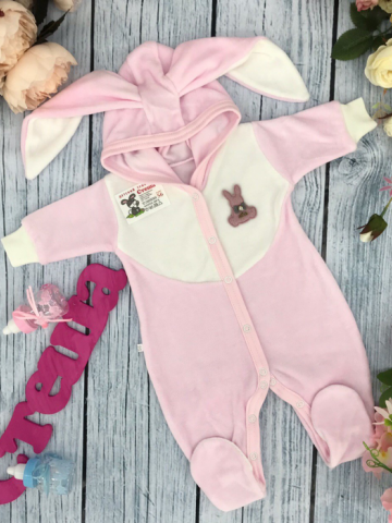 Купить оптом 212. Комбинезон с ушками, хлопок 80% велюр, 20%  ПЭ 62.68,74 в Ярославле