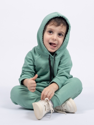 311-Х. Свитшот с капюшоном + Штаны, хлопок 65%, 35% ПЭ, 3-х нитка ( без начеса) хаки 80,86,92