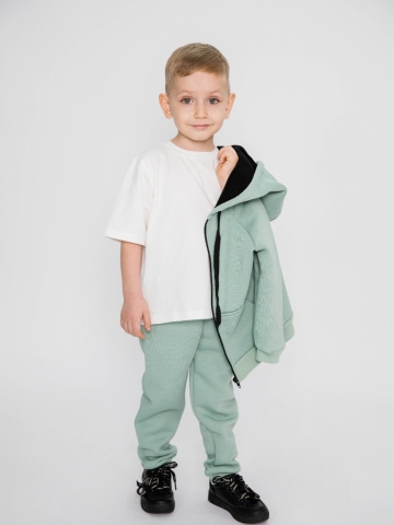 319-ОЛ. Костюм детский на молнии, олива, хлопок 65%, 35% ПЭ, 3-х нитка (начес) 98,104,110,116